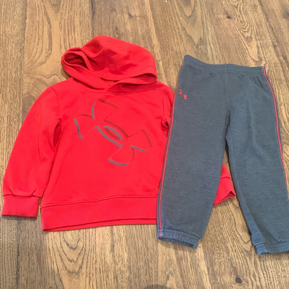 Toddler Boys Underarmor Sweatpants and Hoodie Set